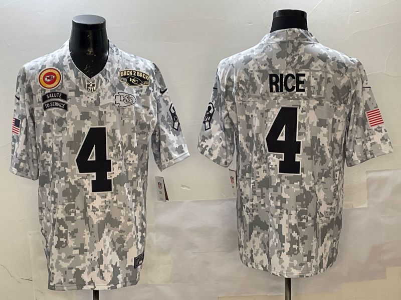 Men Kansas City Chiefs #4 Rice Camo 2025 Nike Salute to Service Limited NFL Jersey style 7->kansas city chiefs->NFL Jersey